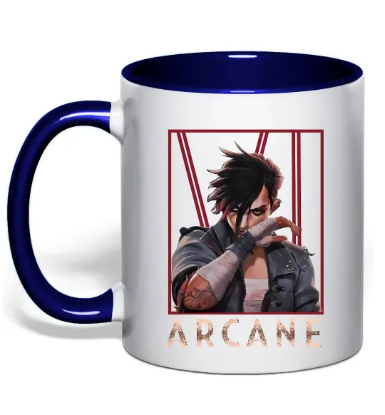 Чашка з кольоровою ручкою Arcane Vi Глибокий темно-синій фото