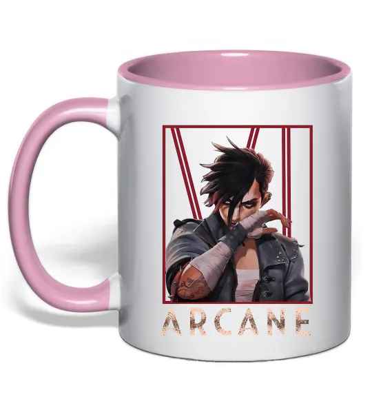 Чашка з кольоровою ручкою Arcane Vi Ніжно рожевий фото