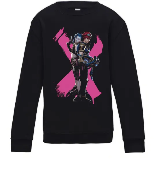 Дитячий світшот Jinx and Vi Чорний фото