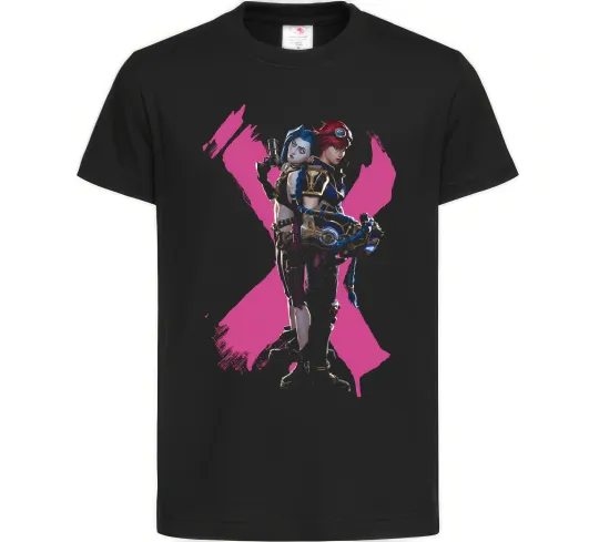 Дитяча футболка Jinx and Vi Чорний фото