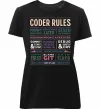 Женская премиум футболка Coder rules Черный фото