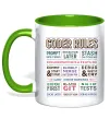 Чашка с цветной ручкой Coder rules Лаймовый Чашка с цветной ручкой Coder rules Лаймовый фото