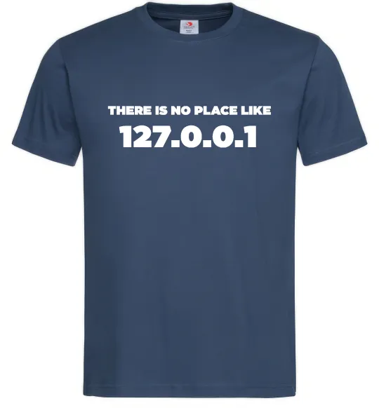 Мужская футболка No place like 127.0.0.1 Темно-синий фото