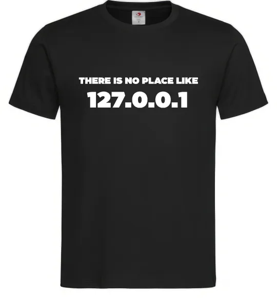 Мужская футболка No place like 127.0.0.1 Черный фото
