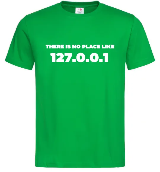 Мужская футболка No place like 127.0.0.1 Зеленый фото
