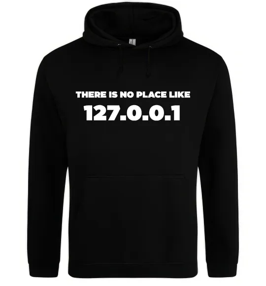 Жіноча толстовка (худі) No place like 127.0.0.1 Чорний фото