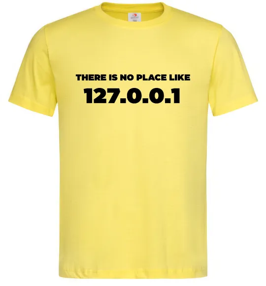 Мужская футболка No place like 127.0.0.1 Лимонный фото