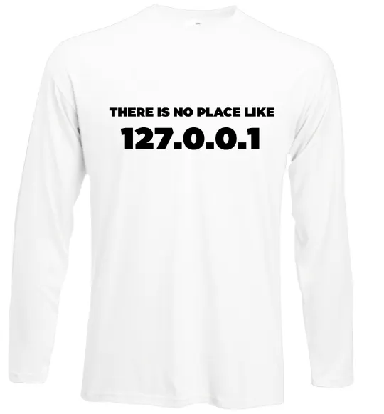 Лонгслів No place like 127.0.0.1 Білий фото