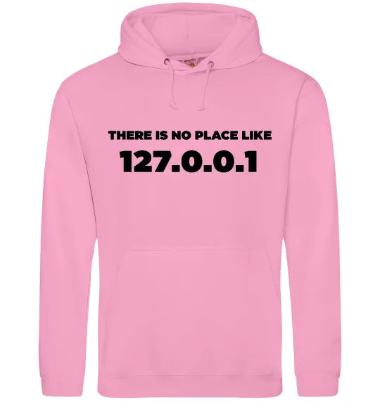 Жіноча толстовка (худі) No place like 127.0.0.1 Рожевий фото