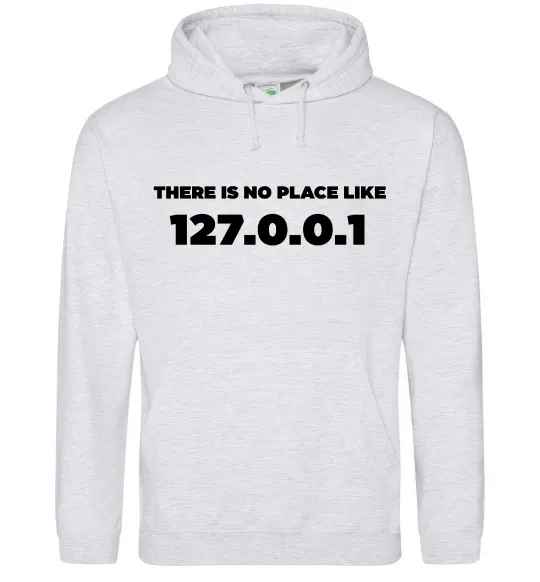 Жіноча толстовка (худі) No place like 127.0.0.1 Сірий меланж фото
