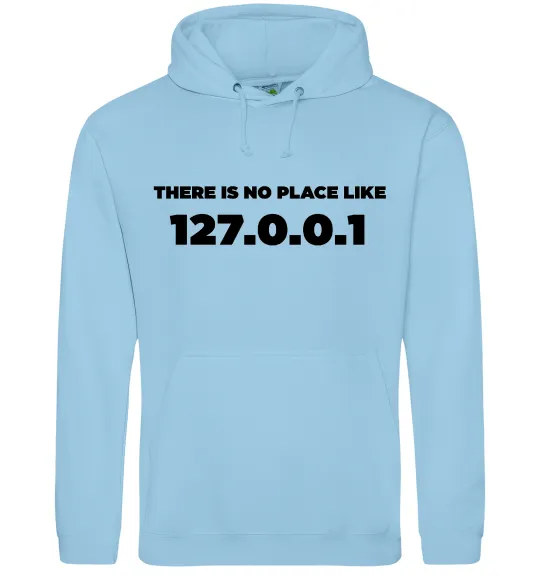 Жіноча толстовка (худі) No place like 127.0.0.1 Блакитний фото
