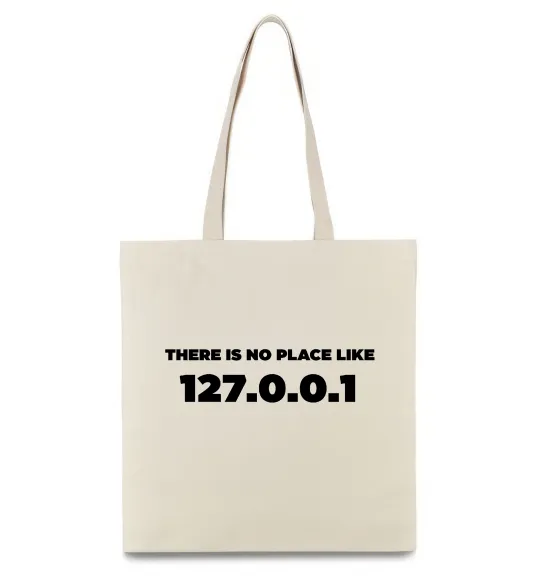 Эко-сумка No place like 127.0.0.1 Бежевый фото
