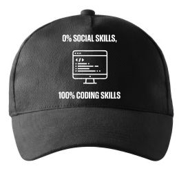 Кепка 0% social skills, 100% coding