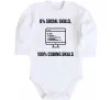 Детский боди 0% social skills, 100% coding Белый фото