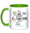 Чашка с цветной ручкой While !dead eat code Лаймовый Чашка с цветной ручкой While !dead eat code Лаймовый фото