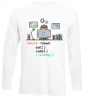 Лонгслив While !dead eat code Белый Лонгслив While !dead eat code Белый фото