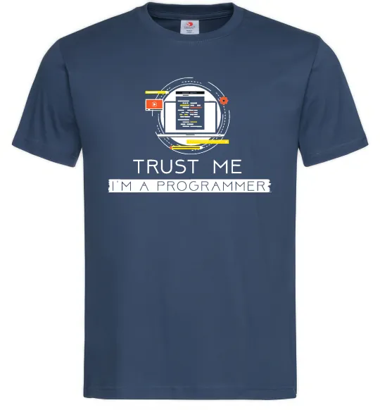 Мужская футболка Programmer trust me Темно-синий фото