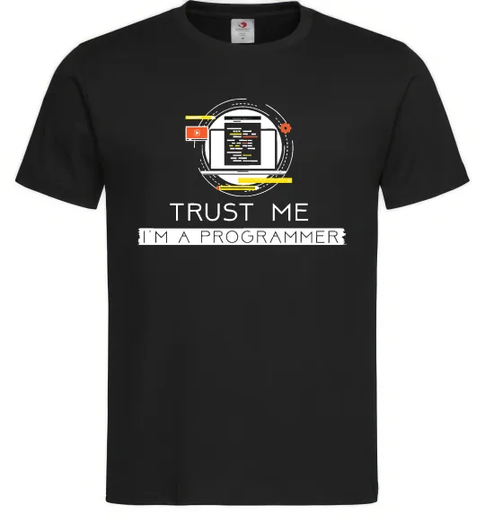 Мужская футболка Programmer trust me Черный фото