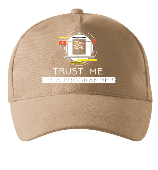 Кепка Programmer trust me Песочный фото