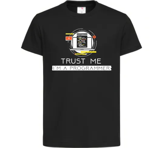 Детская футболка Programmer trust me Черный фото