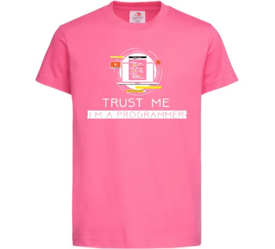 Детская футболка Programmer trust me Ярко-розовый фото