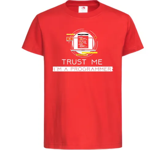 Детская футболка Programmer trust me Красный фото