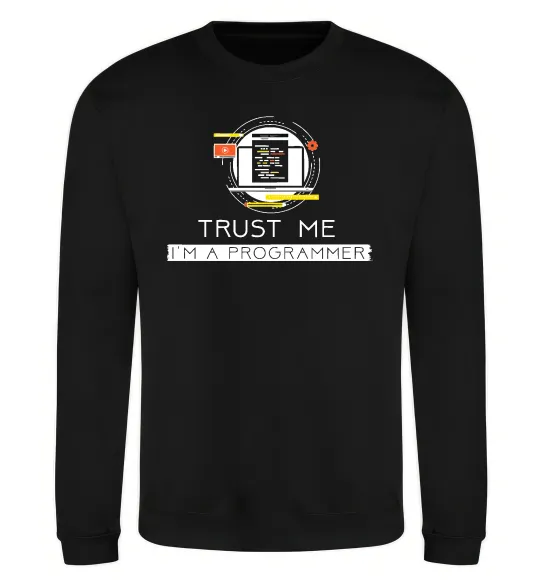 Світшот Programmer trust me Чорний фото
