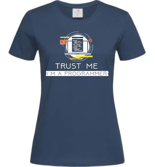 Женская футболка Programmer trust me Темно-синий фото