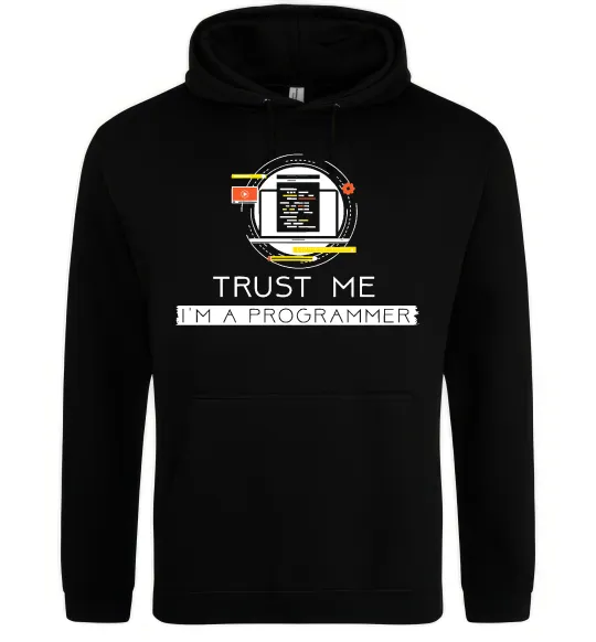 Мужская толстовка (худи) Programmer trust me Черный фото