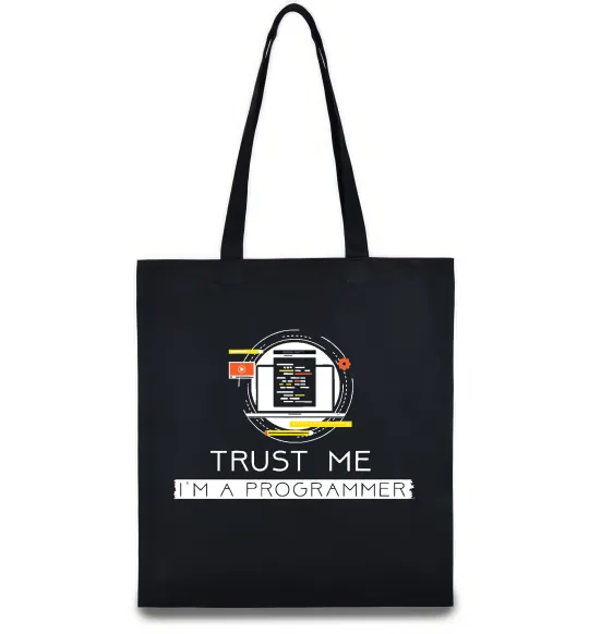 Эко-сумка Programmer trust me Черный фото