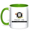 Чашка с цветной ручкой Programmer trust me Лаймовый фото