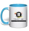Чашка с цветной ручкой Programmer trust me Голубой фото
