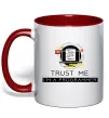 Чашка с цветной ручкой Programmer trust me Красный фото