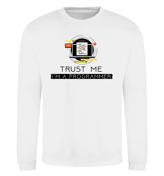 Світшот Programmer trust me Білий фото