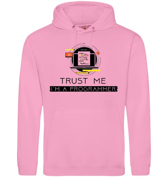 Женская толстовка (худи) Programmer trust me Розовый фото
