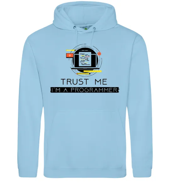 Женская толстовка (худи) Programmer trust me Голубой фото