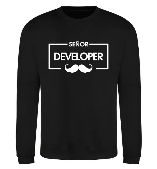 Світшот Senior developer Чорний фото