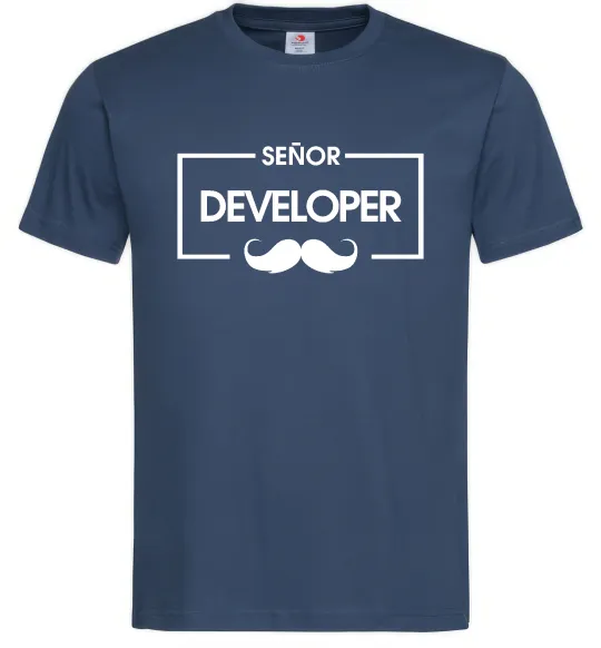 Мужская футболка Senior developer Темно-синий фото