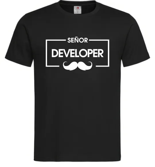Мужская футболка Senior developer Черный фото