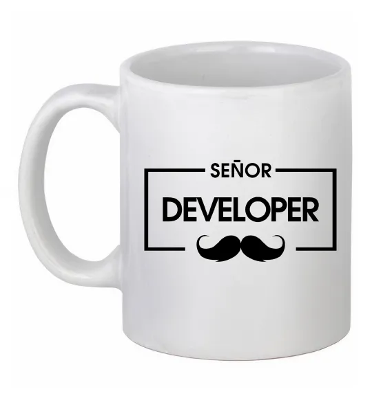 Чашка керамическая Senior developer Белый фото