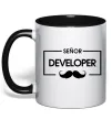 Чашка с цветной ручкой Senior developer Черный фото