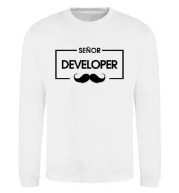 Свитшот Senior developer Белый фото