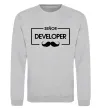 Світшот Senior developer Сірий меланж фото
