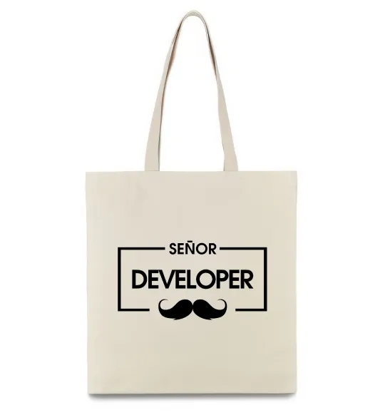 Эко-сумка Senior developer Бежевый фото