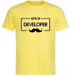 Мужская футболка Senior developer Лимонный фото
