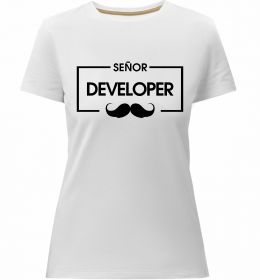 Женская премиум футболка Senior developer