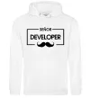 Мужская толстовка (худи) Senior developer Белый Мужская толстовка (худи) Senior developer Белый фото