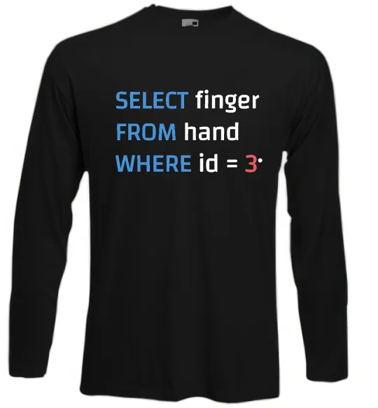 Лонгслив Select finger id=3 Черный фото