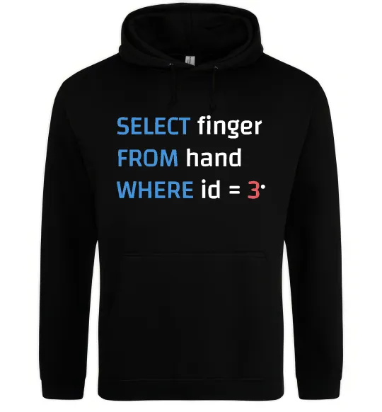 Женская толстовка (худи) Select finger id=3 Черный фото