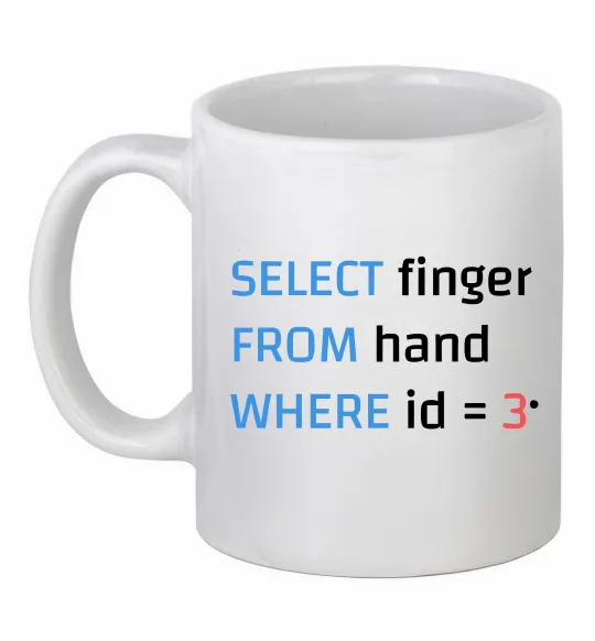 Чашка керамическая Select finger id=3 Белый фото